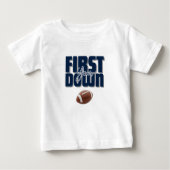 First Year Football First Down Navy Blue T-Shirt ベビーTシャツ (正面)