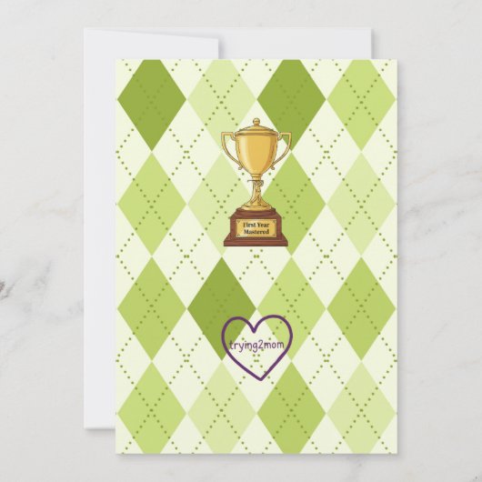 First Year Mastered, Golfing 1st Birthday 招待状 (裏面)