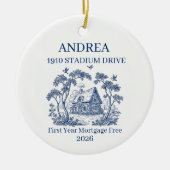First Year Mortgage Free Custom Name Address セラミックオーナメント (正面)