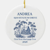 First Year Mortgage Free Custom Name Address セラミックオーナメント (裏面)
