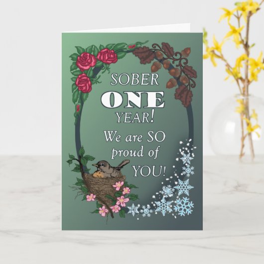 First Year Sober Anniversary Card from Group カード (黄色い花)