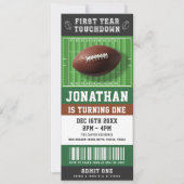 First Year Touchdown Football Ticket 1st Birthday 招待状 (正面)