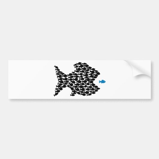 fisch fish schwarm fishing school バンパーステッカー (正面)