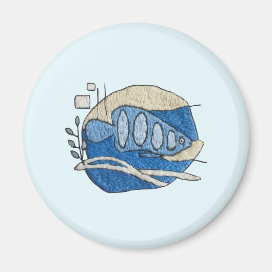 Fisch im Stickdesign マグネット (正面)