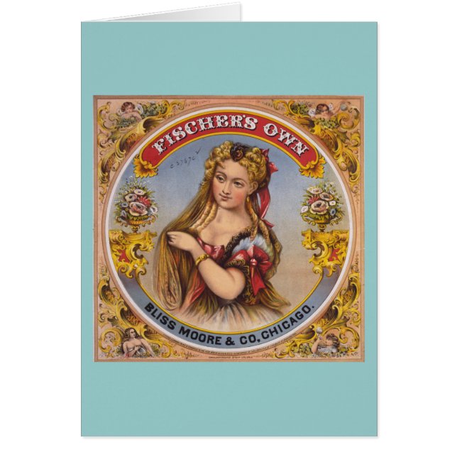 Fischerの自身のヴィンテージのかみ砕くタバコのラベル (正面)