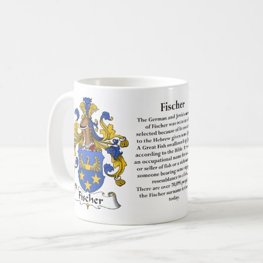 Fischer (マグドイツの)家族の紋章付き外衣 コーヒーマグカップ (正面左)