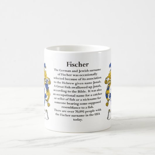 Fischer (マグドイツの)家族の紋章付き外衣 コーヒーマグカップ (中央)