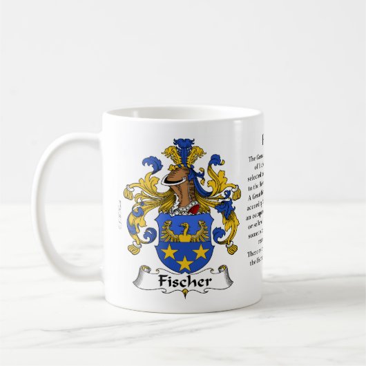 Fischer (マグドイツの)家族の紋章付き外衣 コーヒーマグカップ (左)
