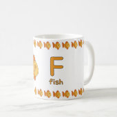 FisforFish–FunAlphabetCupDesign コーヒーマグカップ (正面右)