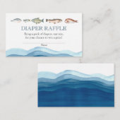 FIshおむつラッフルベビーシャワーインサート エンクロージャーカード (正面/裏面)