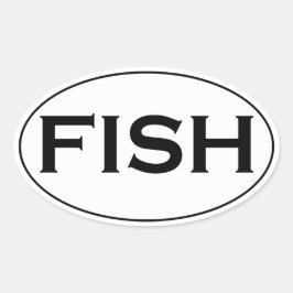FISH楕円ロゴ 楕円形シール
