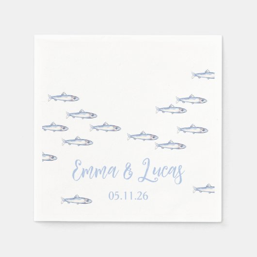 fish スタンダードカクテルナプキン (正面)