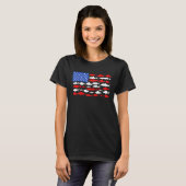 Fish America Flag Happy 4th Of July Patriotic Tシャツ (正面フル)
