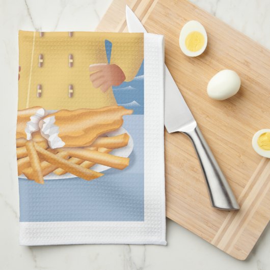 Fish and Chips キッチンタオル (四つ折り)