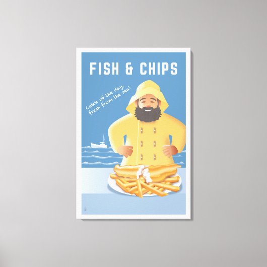 Fish and Chips キャンバスプリント (正面)
