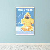Fish and Chips キャンバスプリント (インサイチュ (ウッドフロア))