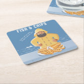 Fish and Chips スクエアペーパーコースター (アングル)