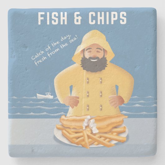 Fish and Chips ストーンコースター (正面)