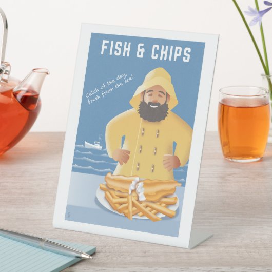 Fish and Chips 台座サイン (インサイチュ)