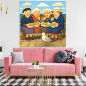 Fish And Chips Wrapped Canvas Art Print キャンバスプリント (インサイチュ (リビング))