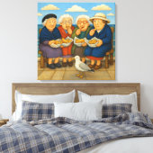 Fish And Chips Wrapped Canvas Art Print キャンバスプリント (インサイチュ (寝室))