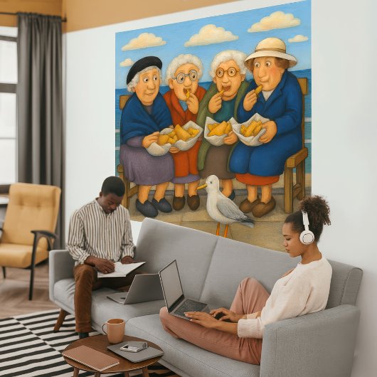 Fish And Chips Wrapped Canvas Art Print キャンバスプリント