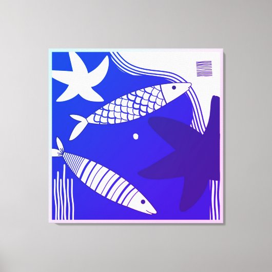 Fish and Star Fish Canvas Wall Art キャンバスプリント (正面)
