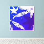 Fish and Star Fish Canvas Wall Art キャンバスプリント (インサイチュ (ウッドフロア))