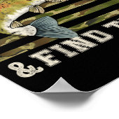 Fish Around And Find Trout American Flag Funny Fis ポスター (角)