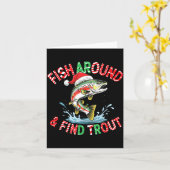 Fish Around Find Trout, Funny Fisherman Fishing Ch カード (黄色い花)