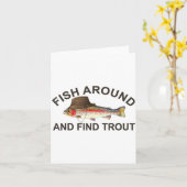 Fish Around Find Trout, Funny Fisherman Fishing Jo カード (黄色い花)