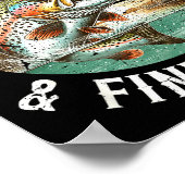 Fish Around Find Trout, Funny Fisherman Fishing Jo ポスター (角)