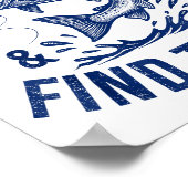 Fish Around Find Trout Funny Fishing Father's Day ポスター (角)