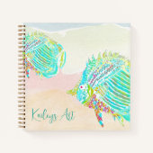 Fish Artist Coastal Custom Spiral Notebook ノートブック (正面)