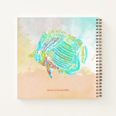 Fish Artist Coastal Custom Spiral Notebook ノートブック (裏面)