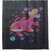 Fish Behind Net Illustration シャワーカーテン (正面)
