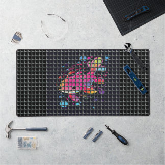 Fish Behind Net Illustration デスクマット