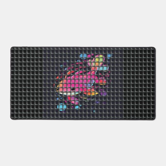Fish Behind Net Illustration デスクマット (正面)