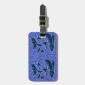 Fish Bold Swimming Ocean Blue Fishing ラゲッジタグ (正面縦)