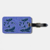 Fish Bold Swimming Ocean Blue Fishing ラゲッジタグ (裏面横)