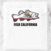 Fish California Bass 長方形シール (バッグ)