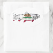 Fish California Trout 楕円形シール (バッグ)