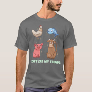 Fish Chicken Pig Friends Design for Vegan People g Tシャツ