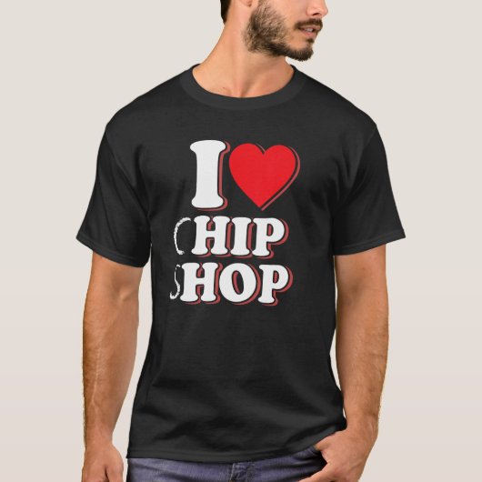 Fish & Chips  Seaside I Love Chip Shop  Hip Hop Tシャツ (正面)