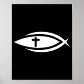 Fish Cross Jesus Christian Prayers Mens Womens ポスター (正面)