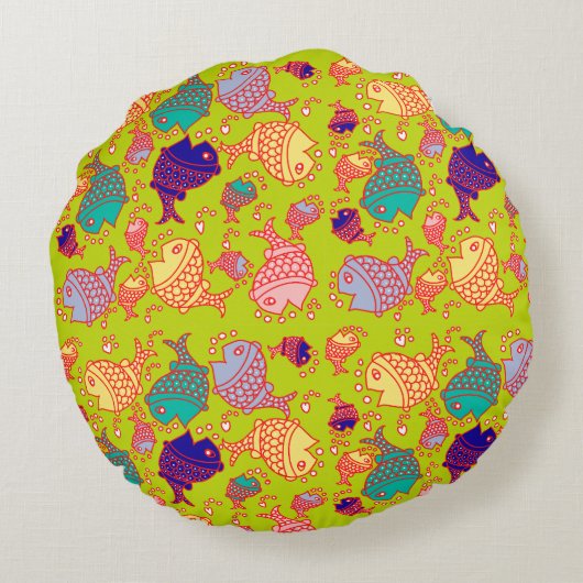 Fish design ラウンドクッション (裏面)