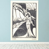 Fish Design for a Ceramic Plate  キャンバスプリント (インサイチュ (ウッドフロア))