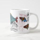 fish design mug/needle punch design/elements ジャンボコーヒーマグカップ (右)