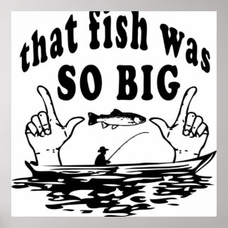 Fish Fishing Comic Fisherman Funny Cartoon ポスター