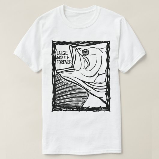 Fish Forever EYES : LARGEMOUTH BASS Tシャツ (デザイン正面)